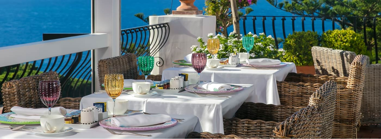 Terrace with a Sea View at Hotel La Minerva - Capri, Italy